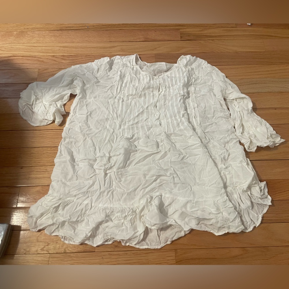 WHITE Blouse With Buttons One Size